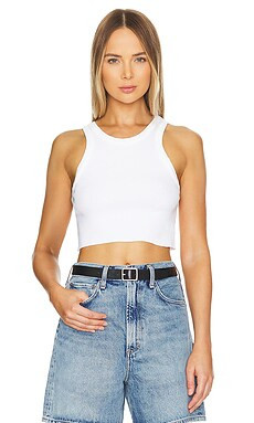 AGOLDE Cropped Bailey Tank in White from Revolve.com | Revolve Clothing (Global)