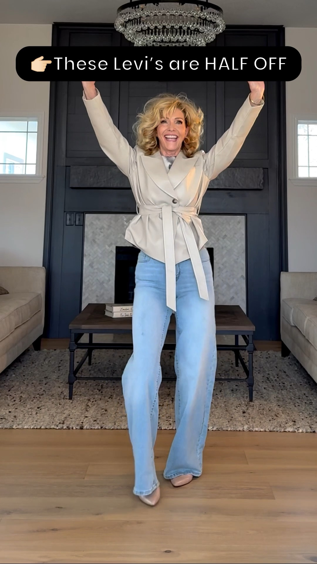 Levi’s 318 high shaping jeans are on sale for $37 (normally $75) and they’re one of those easy, flattering pairs you’ll reach for on repeat.
High rise, smoothing through the waist and hips, and a clean wide leg that works with everything from tees to a dressed-up top.

I love these for everyday because they give shape without feeling stiff or overdone.