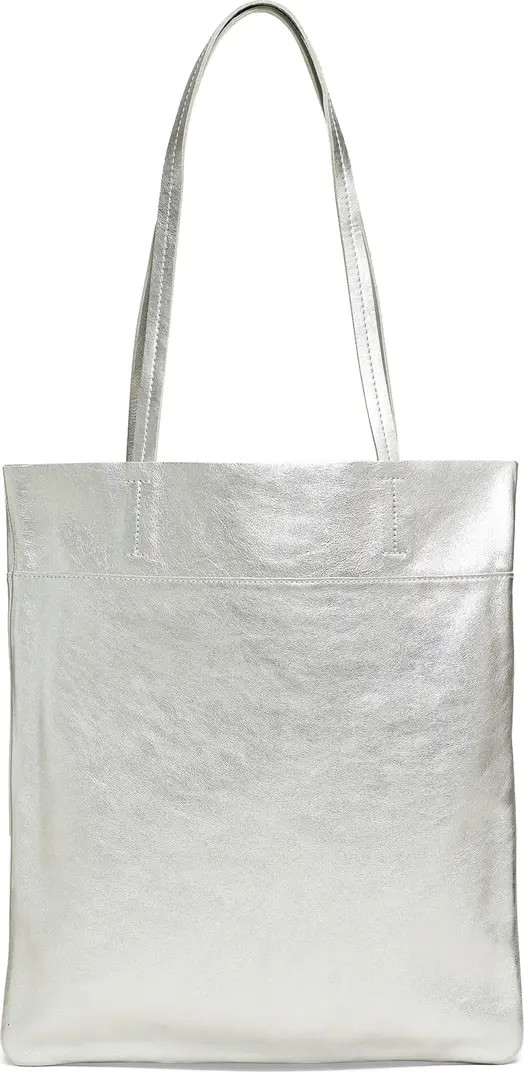 The Magazine Metallic Leather Tote Bag | Nordstrom