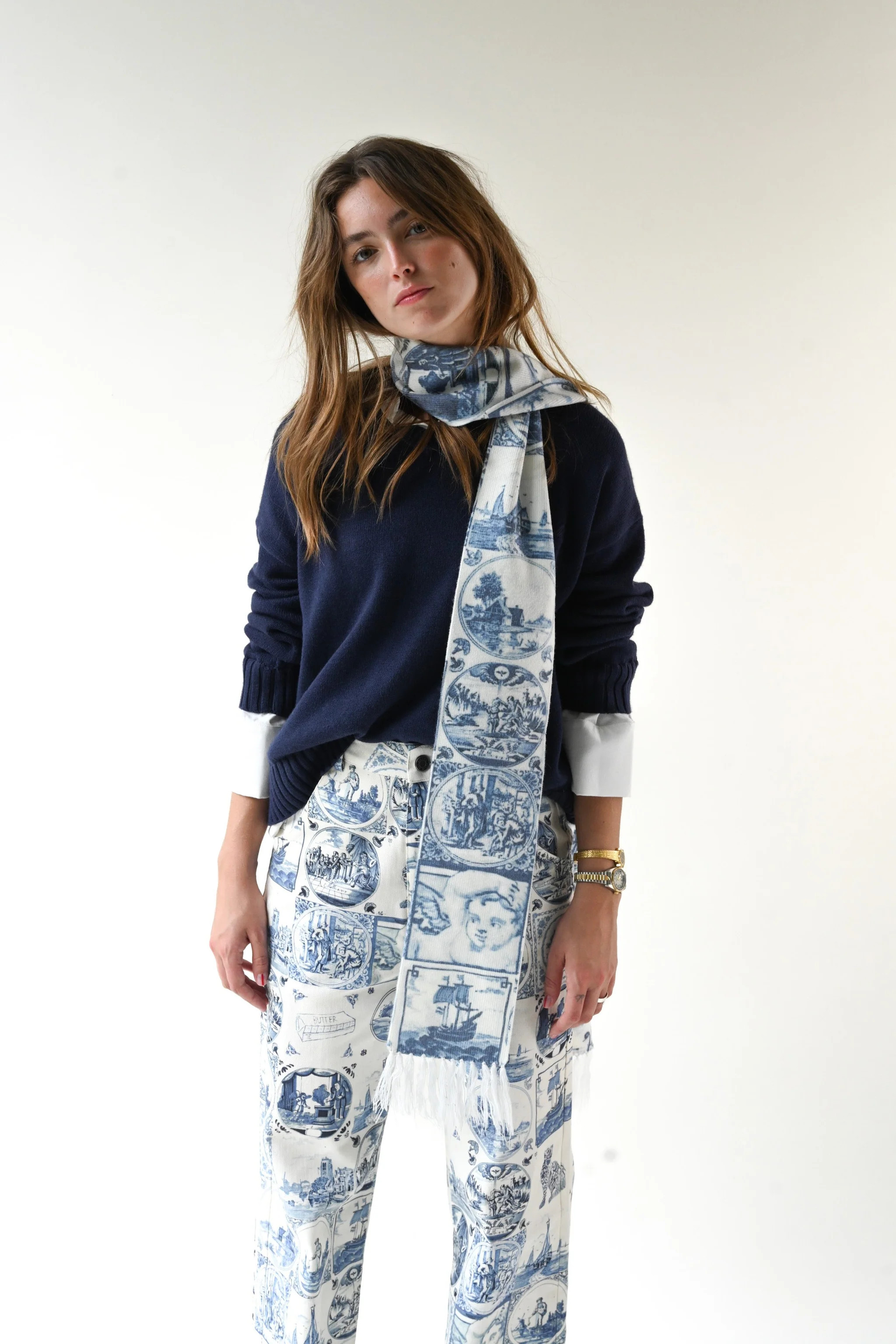 Delft Knit Scarf | Yellow The Label