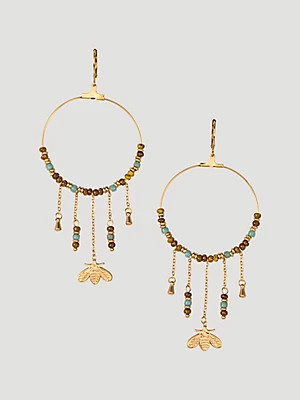 Beaded Charm Circle Earrings | Wrangler