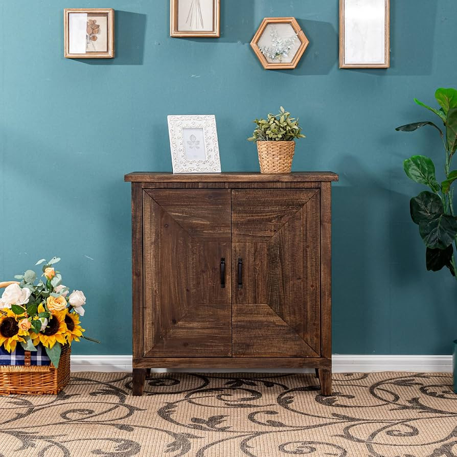 PHI VILLA Accent Cabinet with Doors - Buffet Cabinet with Storage Small Cabinet Credenza for Livi... | Amazon (US)