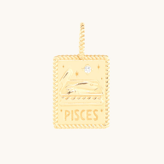 Twelve Stars Zodiac Charm, Gold & Diamond | Catbird