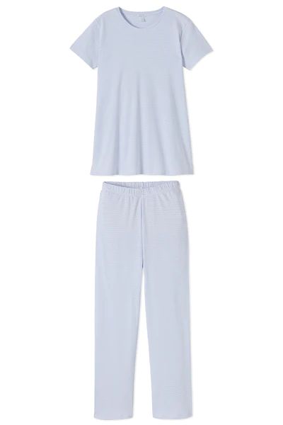 Pima Maternity Short-Long Weekend Set in French Blue | LAKE Pajamas