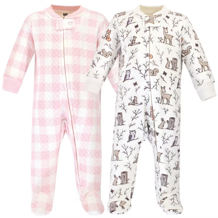 Hudson Baby Infant Girl Premium Quilted Zipper Sleep and Play 2pk, Enchanted Forest | Target