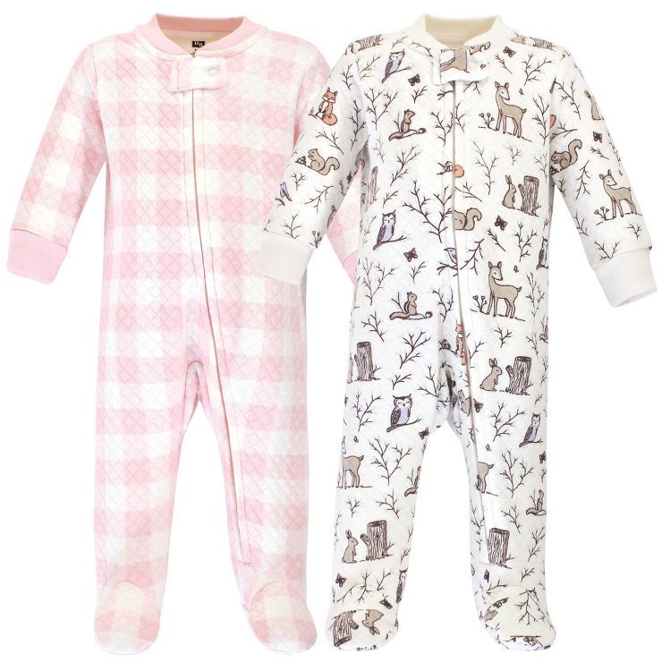 Hudson Baby Infant Girl Premium Quilted Zipper Sleep and Play 2pk, Enchanted Forest | Target