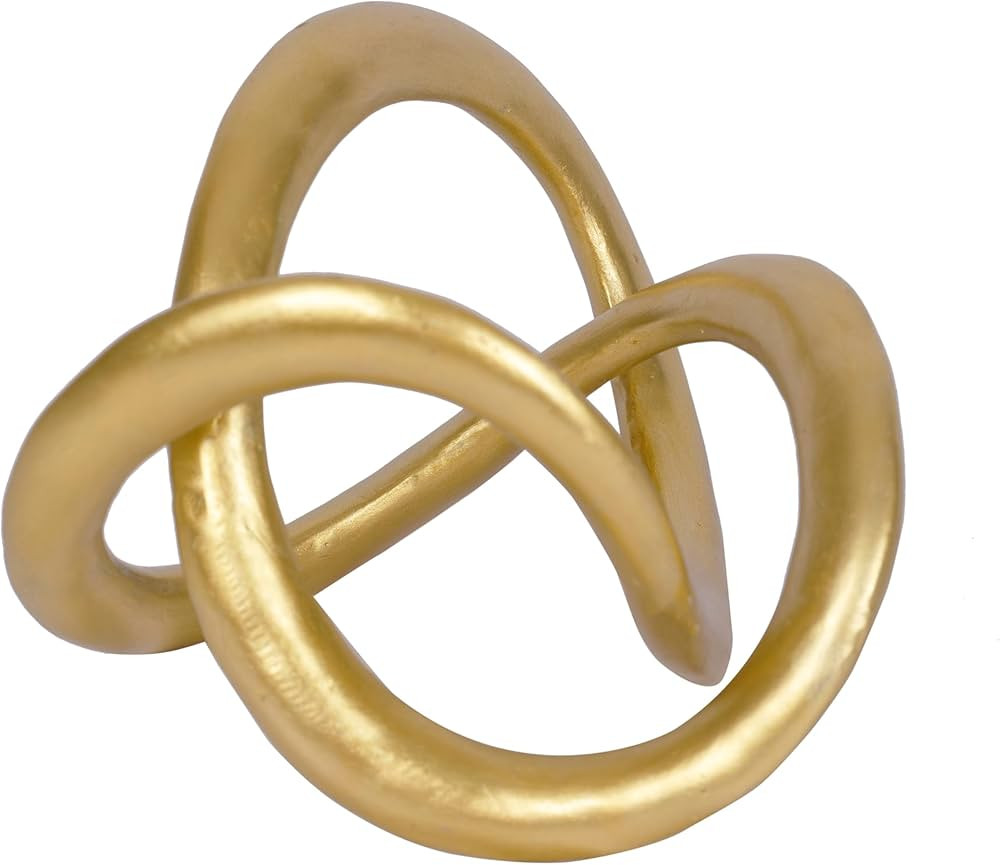 Modern Geometric Round Sculpture Gold Knot Statue Decor Tabletop Sculpture and Figurines Round De... | Amazon (US)