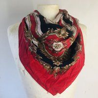 Vintage Silk Scarf, Red Paisley Military Print Silk Scarf, Vintage Silk Scarves, Vintage Scarves, He | Etsy (US)