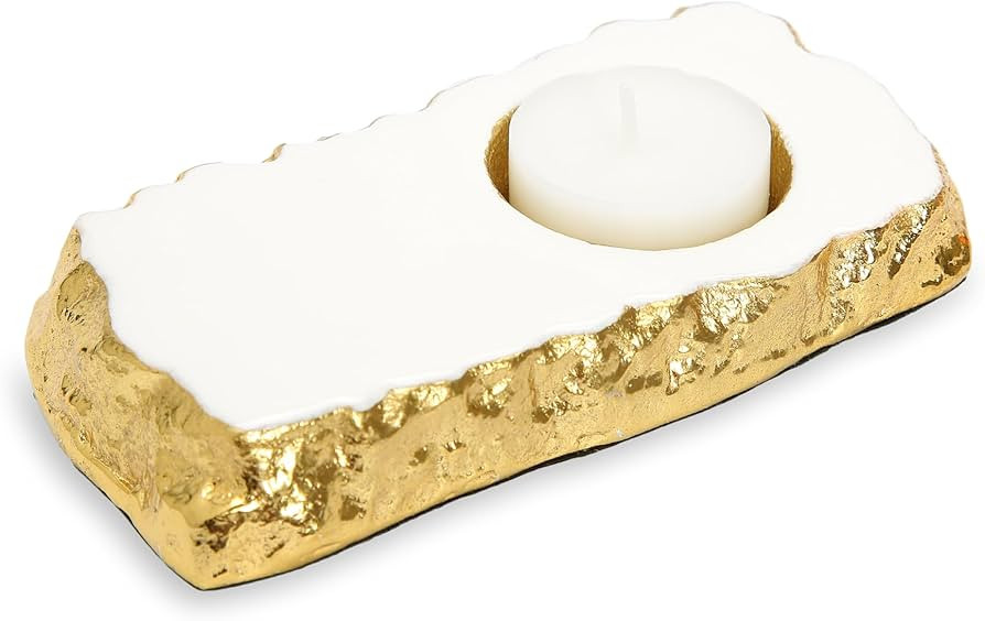 Gold Edged White Marble Tea Light Holder | Amazon (US)