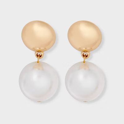 Pearl Ball Drop Earrings - A New Day™ Gold | Target