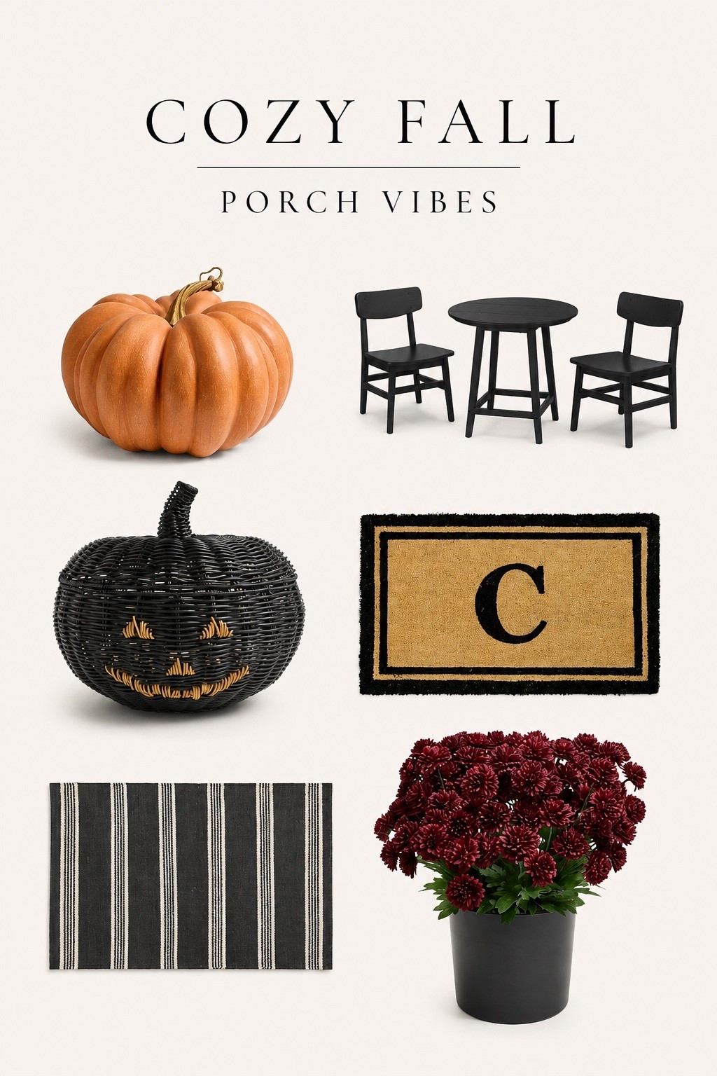 Cozy Fall Porch Vibes

A cozy fall porch with warm terracotta, rich burgundy, black accents, and classic stripes. These simple fall finds make it easy to create a collected, elevated porch for the season.

#LTKSeasonal #LTKHome #LTKSaleAlert
