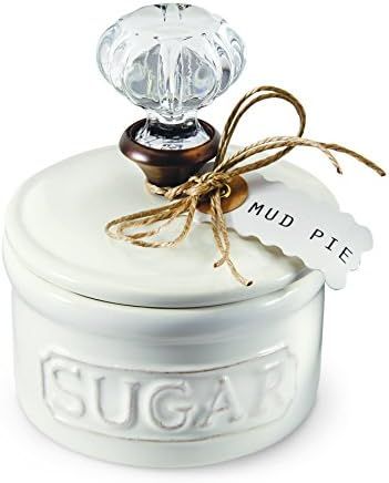 Mud Pie Door Knob Sugar Bowl, White 5.85H X 6.7L X 6.35W | Amazon (US)