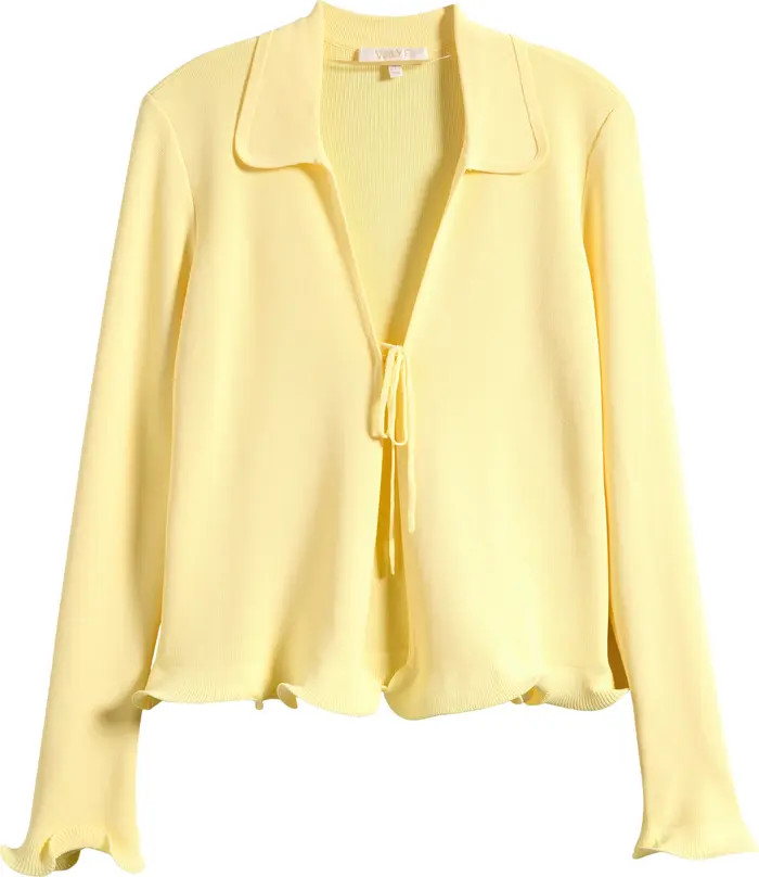 Isla Ruffle Tie Front Cardigan | Nordstrom