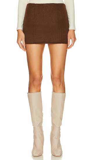 Giah Mini Skirt in Chocolate Brown | Revolve Clothing (Global)