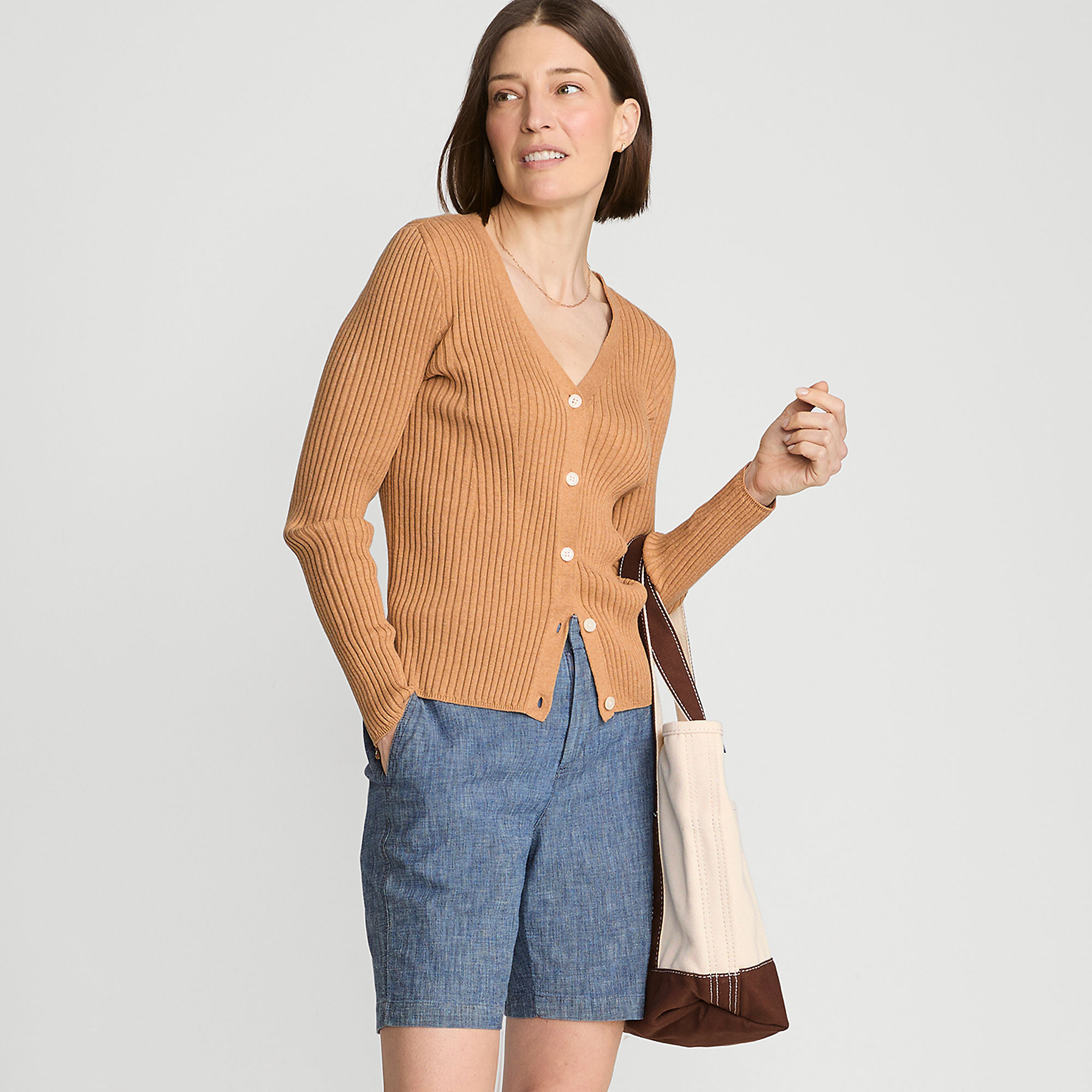 Women's Classic 7" Chambray Shorts | Lands' End (US)