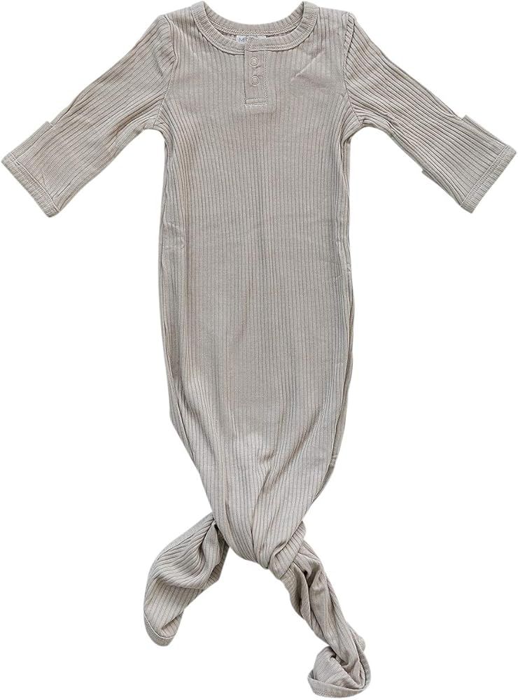 Mebie Baby Ribbed Knot Gown Unisex Baby | Amazon (US)