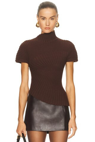 Cult Gaia Annemie Knit Top in Brown | FWRD 