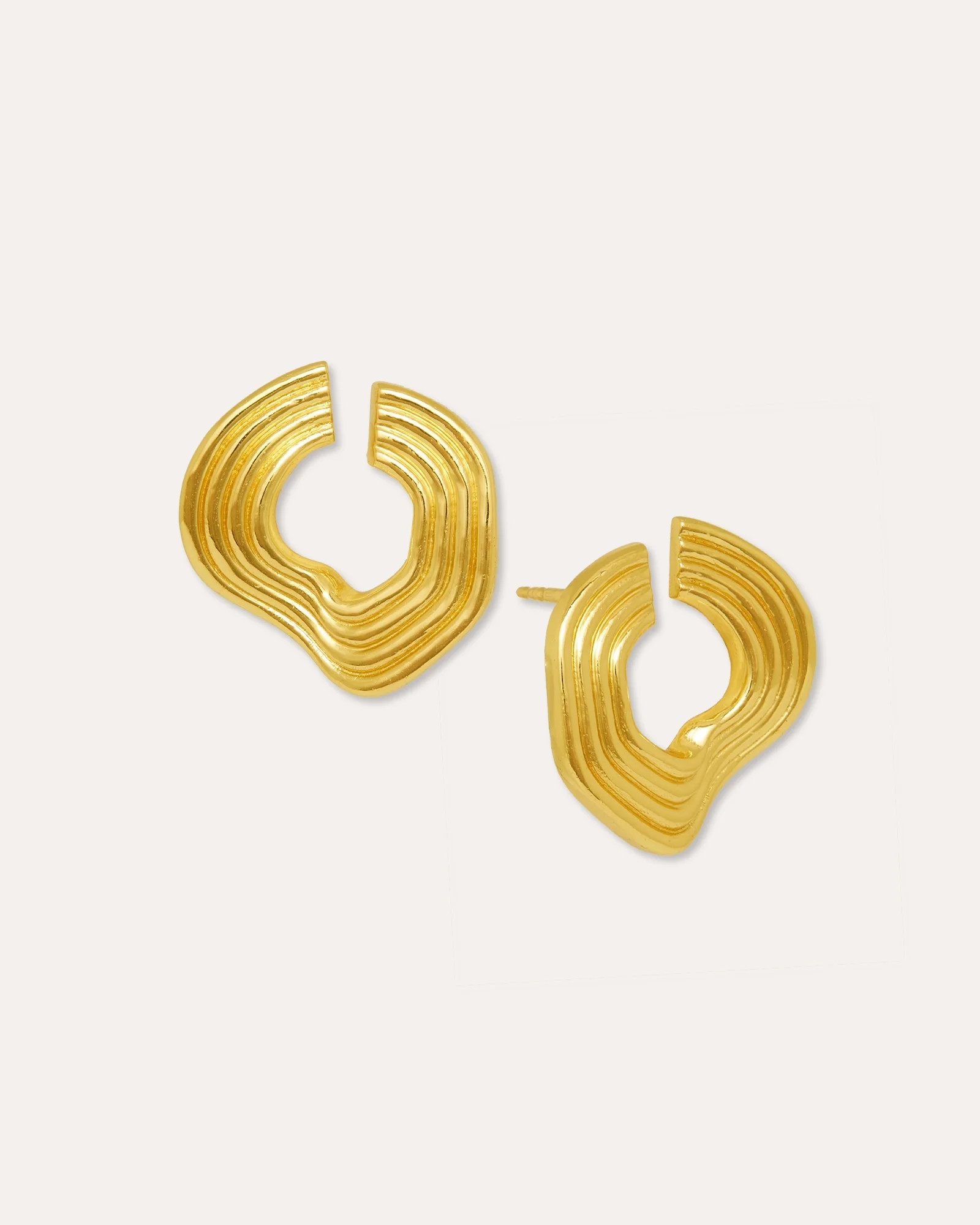 Nara Wave Gold Stud Earrings | Ottoman Hands Jewellery | Ottoman Hands