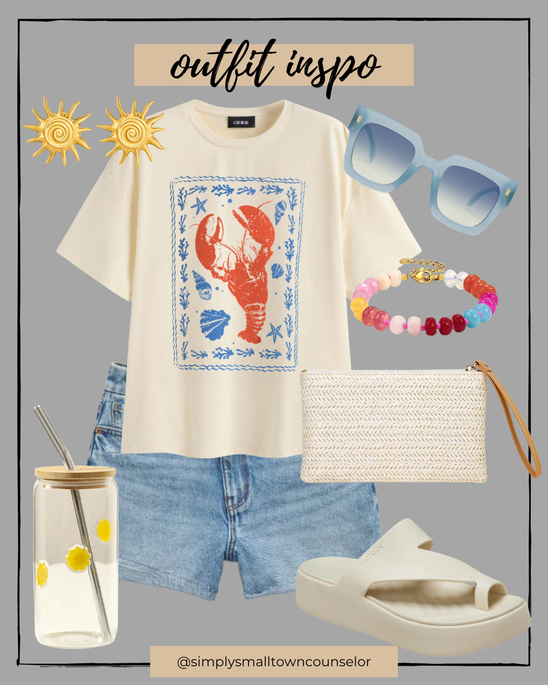 Casual summer outfit inspo! How do you feel about the lobster trend? I think it's cute! 

 #LTKMidsize #LTKFindsUnder50 #LTKStyleTip