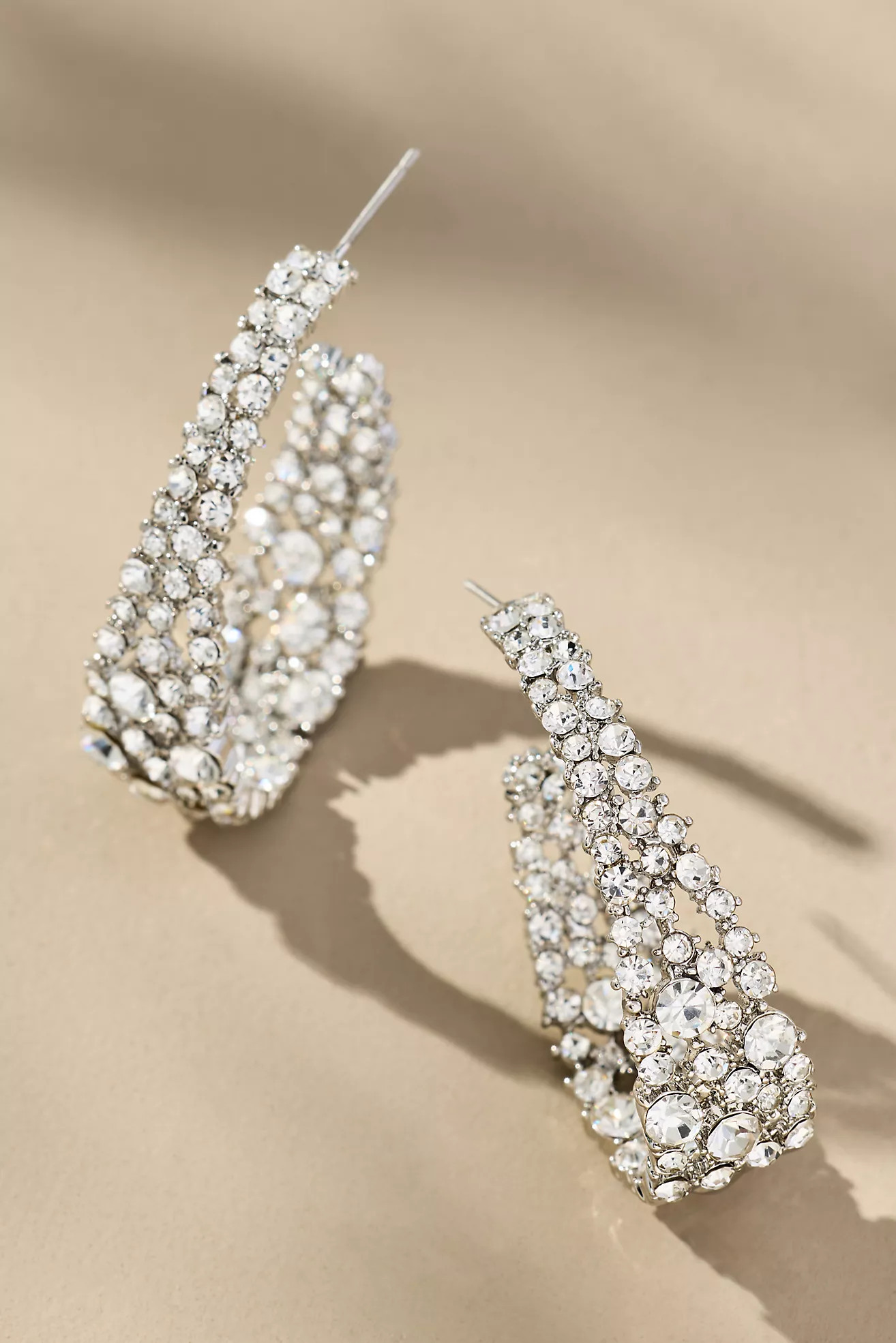 Rhinestone Encrusted Hoop Earrings | Anthropologie (US)