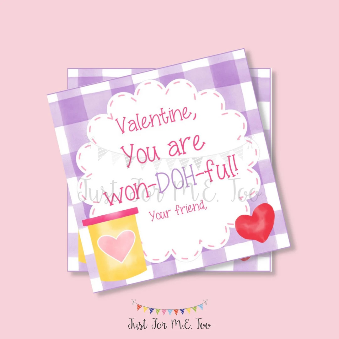 Won-doh-ful Valentine's Day Tags: Playdough Gift, Classroom Printable (PDF) - Etsy | Etsy (US)