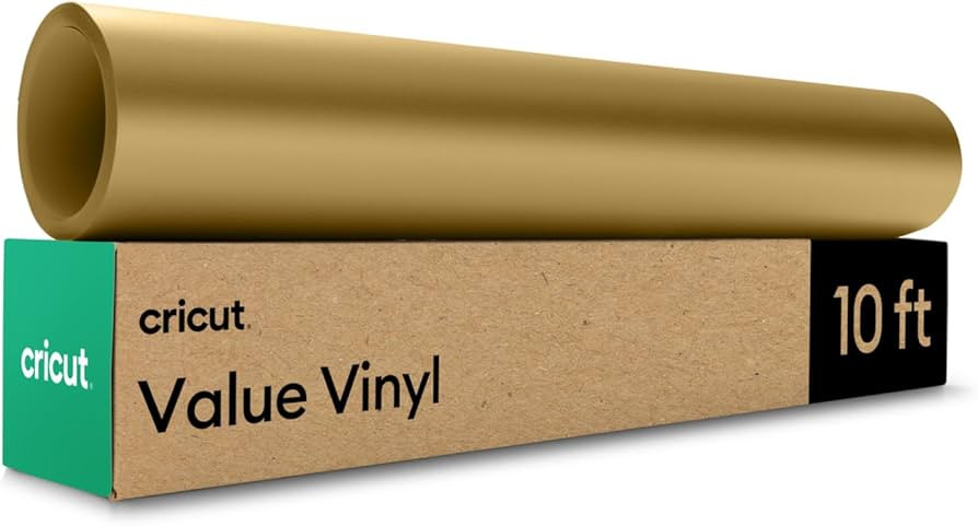 Cricut Value Permanent Vinyl, Matte Gold (12in x 10ft Roll) | Amazon (US)