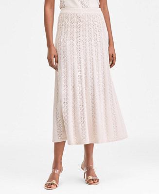 Women's Pointelle Sweater Midi Skirt, Macy's Exclusive | Macy's
