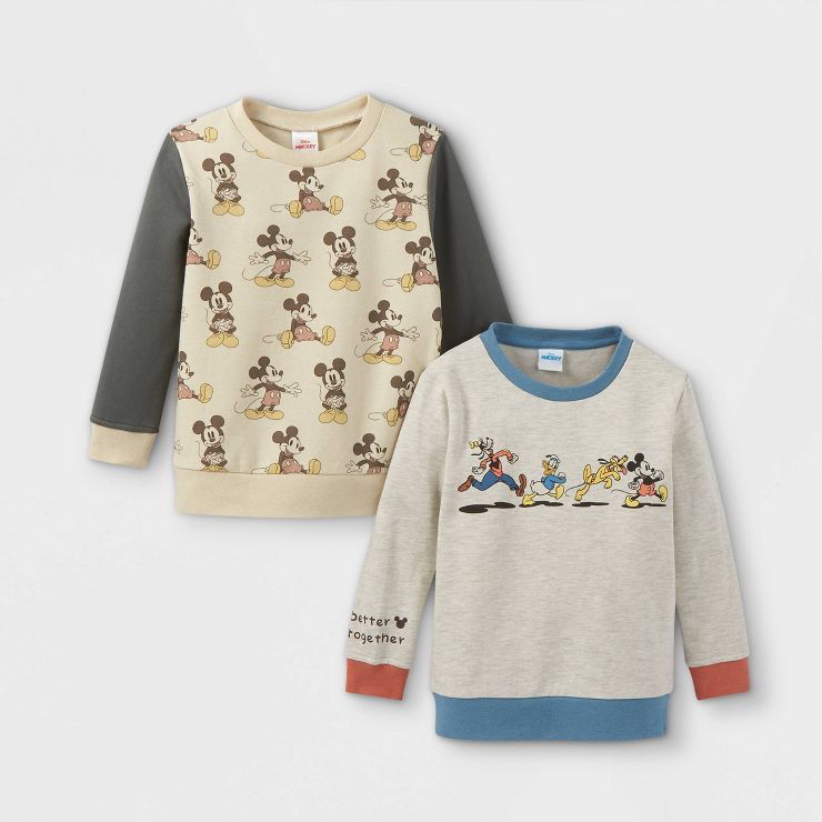 Toddler Boys' 2pk Mickey Mouse Fleece Pullover - Cream | Target
