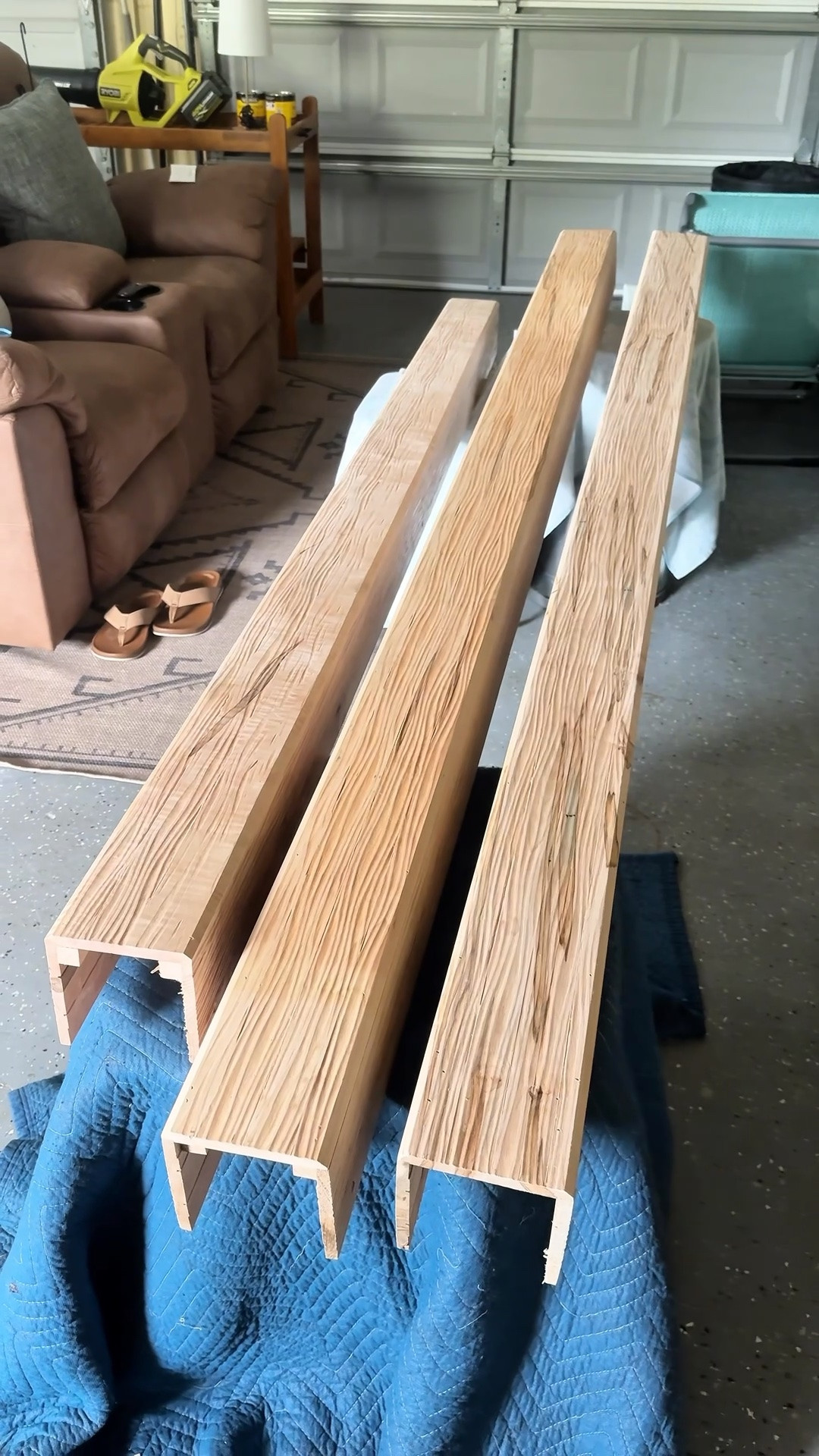 Giving our ceiling the DIY faux wood beam treatment, and I’m so excited! These beams from @lowes  add so much warmth, and we did it on a budget!
 
Stain color: English Chestnut 233 by @minwaxusa Wood Finish Oil Based ( I did one coat )
 
Stay tuned for Part 2 of this project from my new series “Warming up our white home” 🏠 
 
#fauxwoodenbeams #diyhomedecor #hometransformation #diyhomerenovations #diyhomedecor

#LTKHome #LTKdayinmylife #LTKvlog