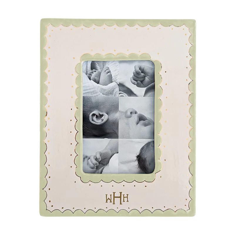 Scallop Monogrammed Photo Frame | Ruby Clay Company