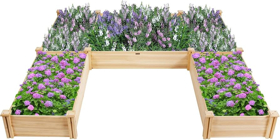 S AFSTAR Wooden Raised Garden Bed, Divisible Planter Box Kit, Outdoor Elevated Flower Planting Ra... | Amazon (US)