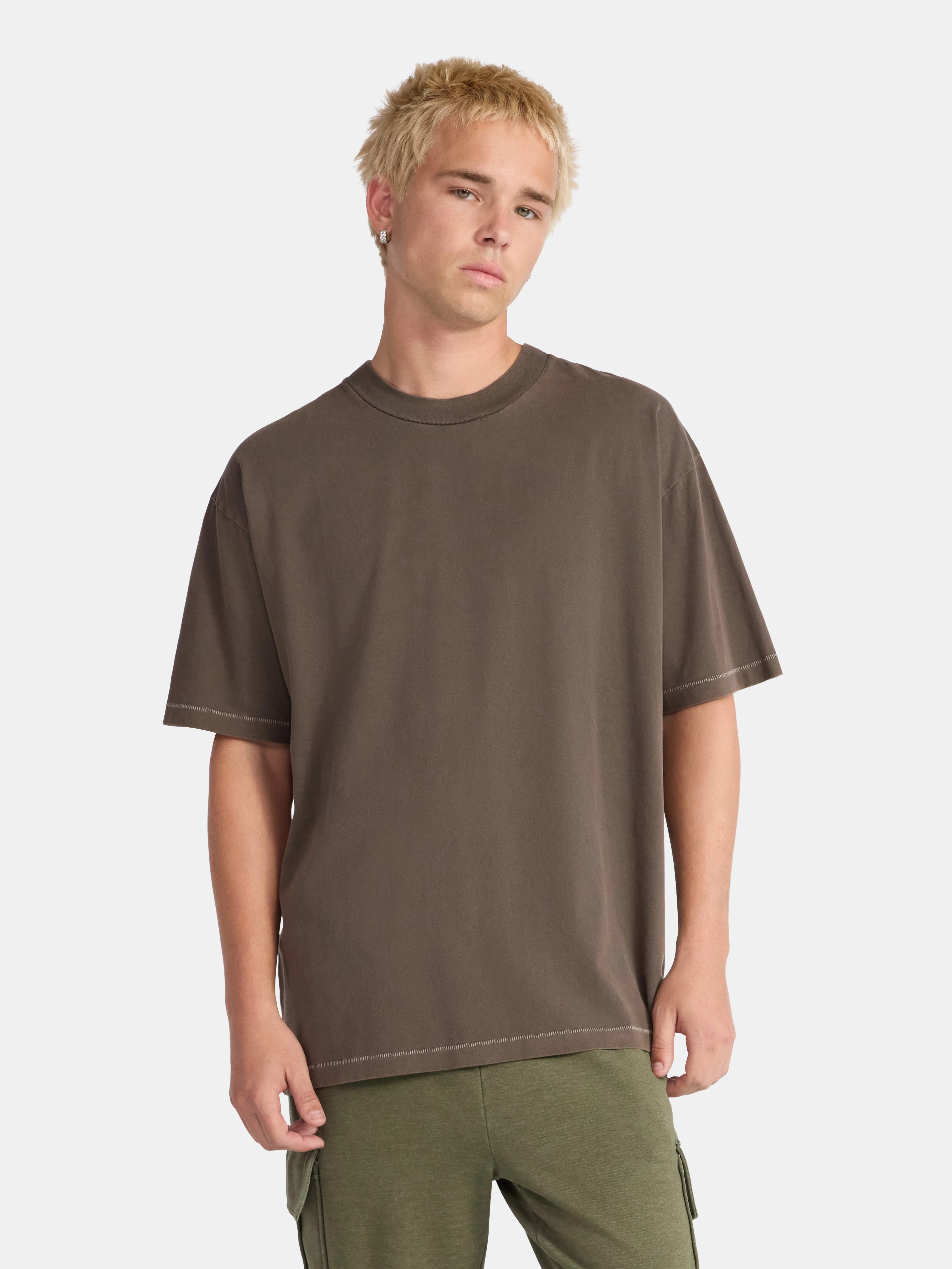No Boundaries All Gender Cotton Oversize Tee with Short Sleeves, Men's and Big Men's - Walmart.co... | Walmart (US)