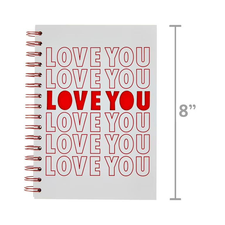 Way to Celebrate! Valentine's Day Love You White Spiral Bound Notebook, 100 Pages | Walmart (US)