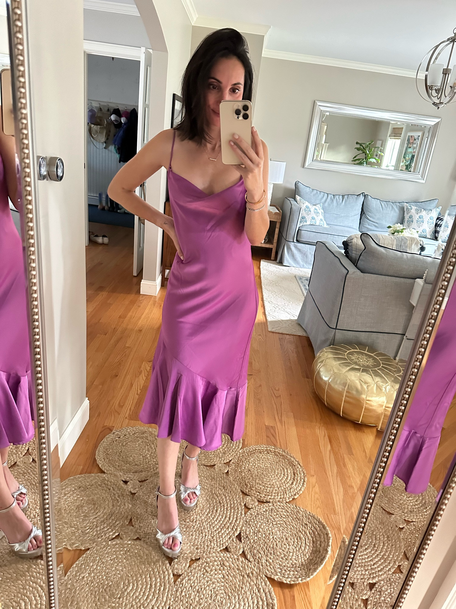 Wearing xs in dress
Platform sandals run tts 


#LTKSeasonal #LTKHoliday #LTKHolidaySale