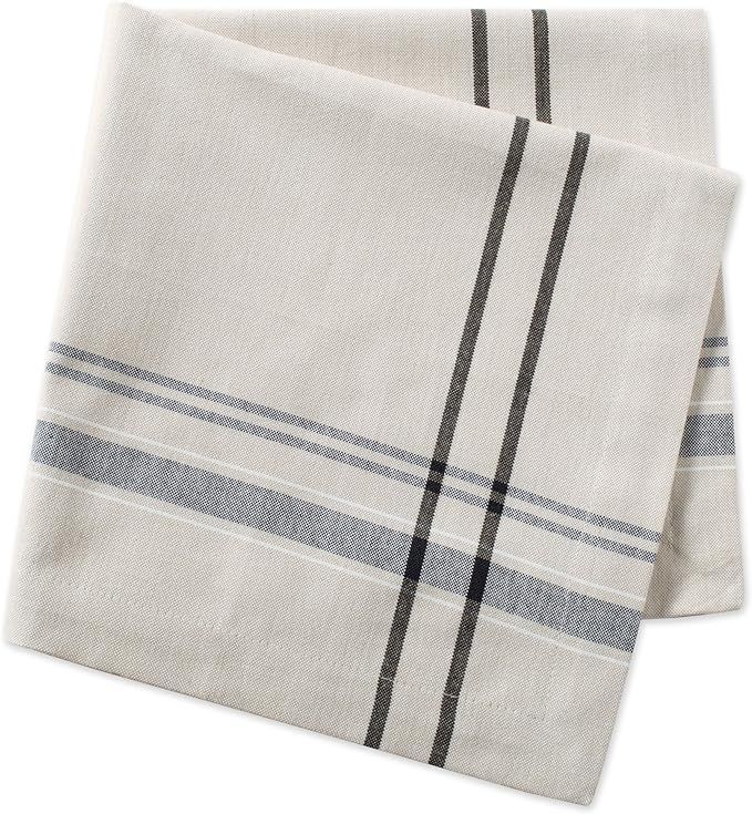 DII 100% Cotton Everyday French Stripe Tabletop Collection, Napkin Set, Taupe/Black 6 Count | Amazon (US)