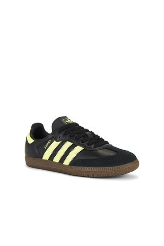 adidas Originals Samba OG in Core Black, Pulse Lime & Gum 5 from Revolve.com | Revolve Clothing (Global)