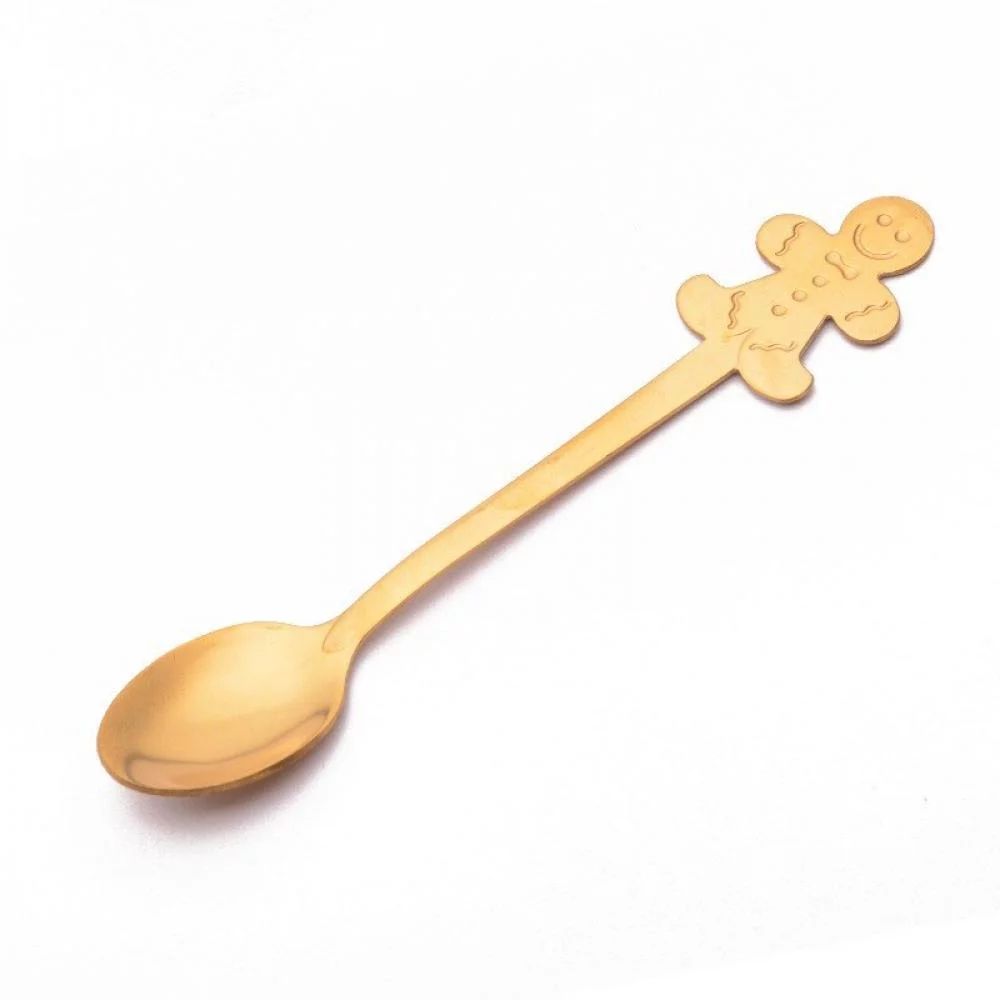 Sonbest Creative Stainless Steel Coffee Spoon Gold Plateing Christmas Decor Spoon Dessert Stir Sp... | Walmart (US)