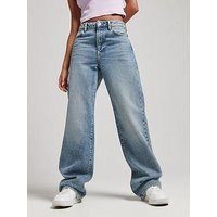 Superdry Wide Leg Cotton Jeans - Blue | Very (UK)