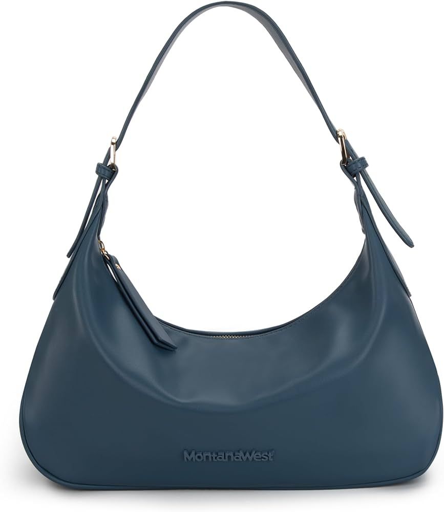 Montana West MEDIUM Shoulder Hobo Bags for Women Trendy Purses Leather Clutch Purse and Handbags | Amazon (US)