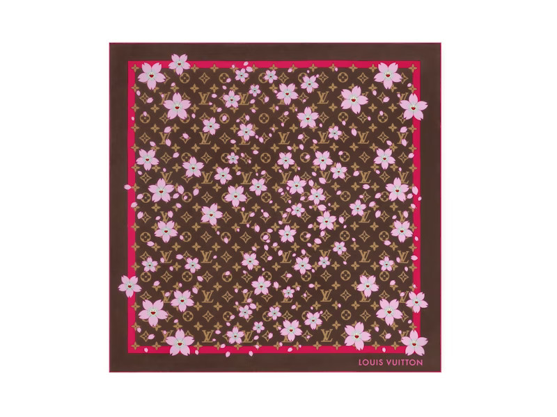 Women's Louis Vuitton x Takashi Murakami Monogram Cherry Blossom Square 70 in Sakura Brown | StockX