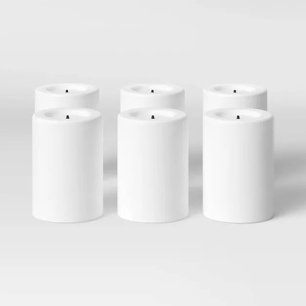 6pk Outdoor Flameless LED Votives White - Project 62™ | Target