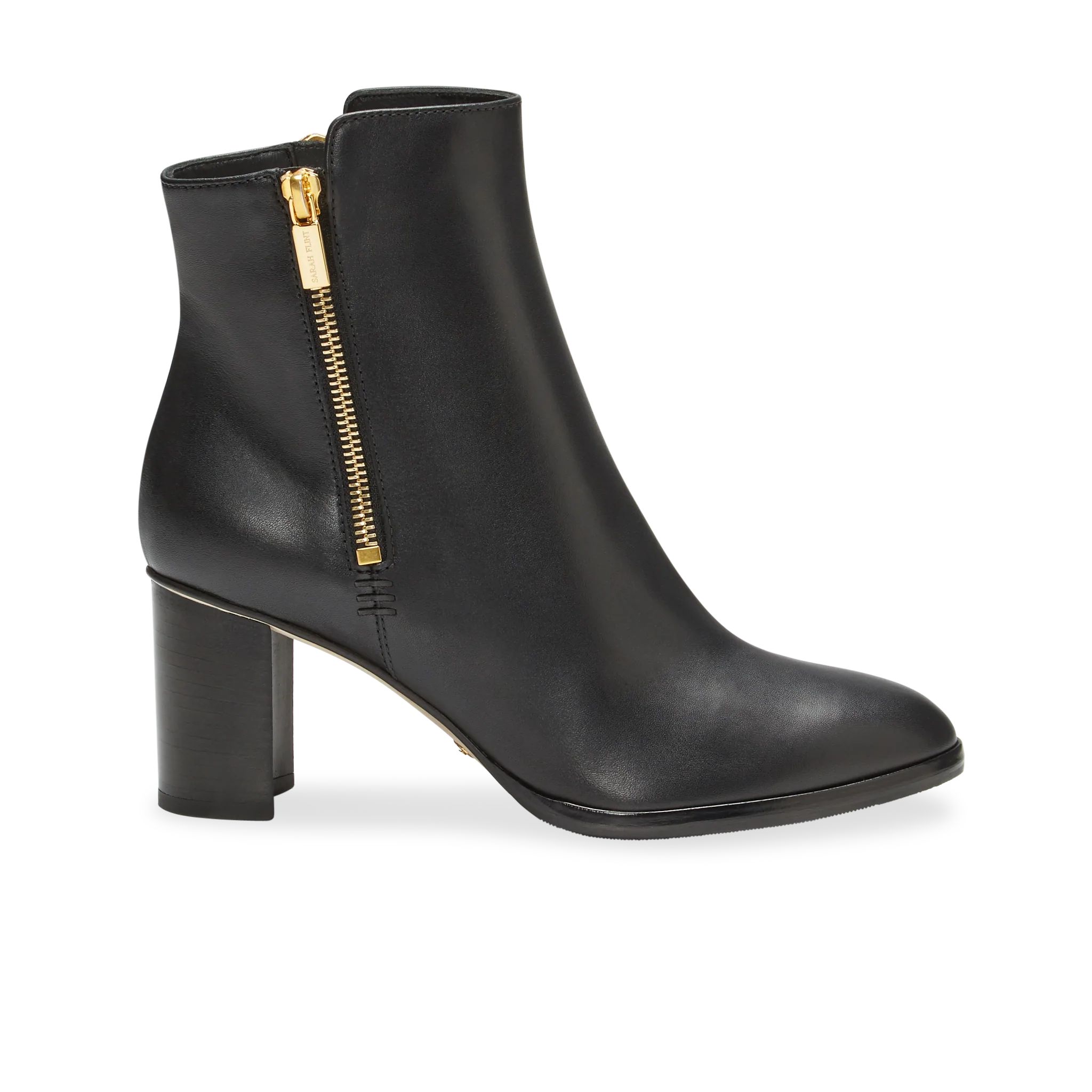 Perfect Zip Bootie 70 | Black Calf | Sarah Flint | Sarah Flint