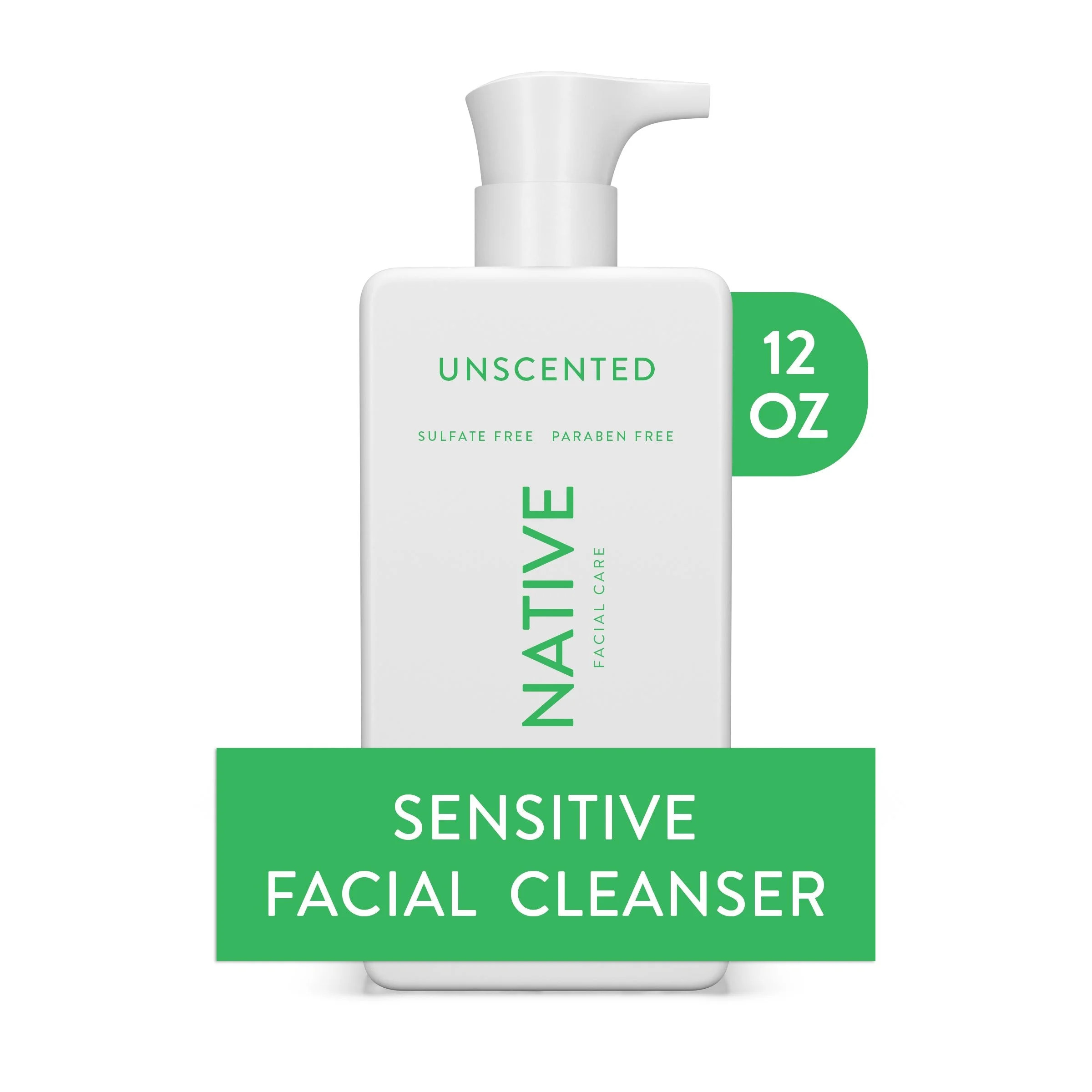 Native Sensitive Facial Cleanser, Unscented, for Sensitive Skin, 12 fl oz | Walmart (US)