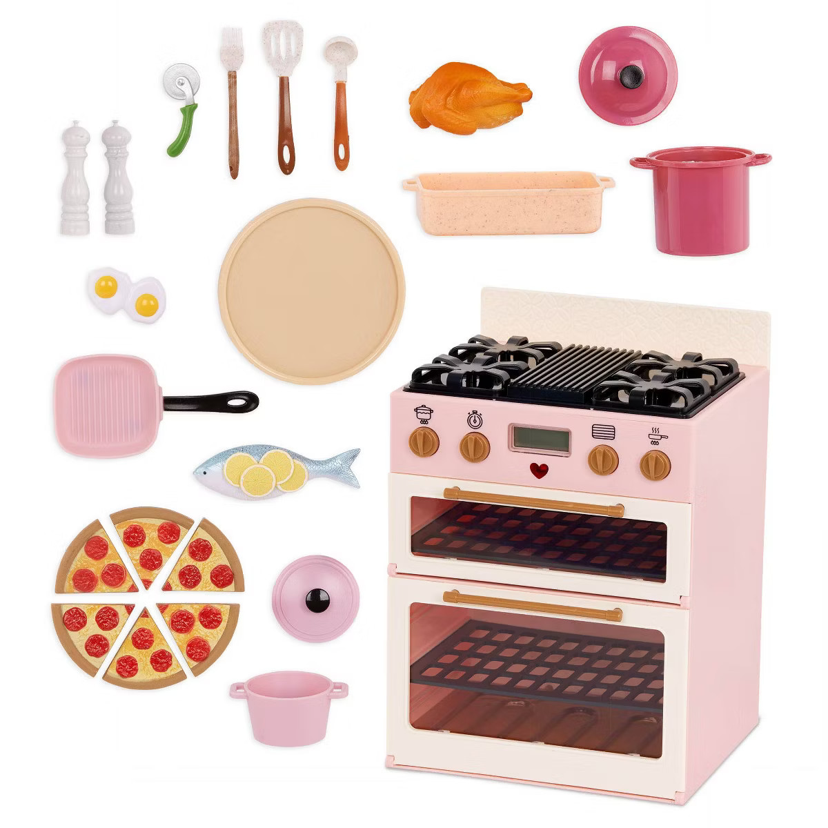 Our Generation Make & Bake Stove with Oven & Cooking Sounds Accessory Set for 18" Dolls | Target