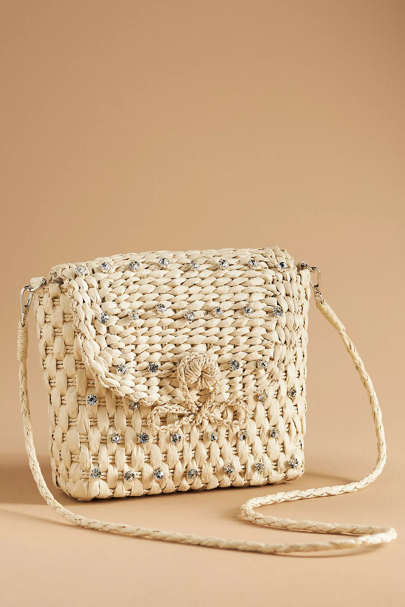 Embellished Straw Crossbody Bag | Anthropologie (US)