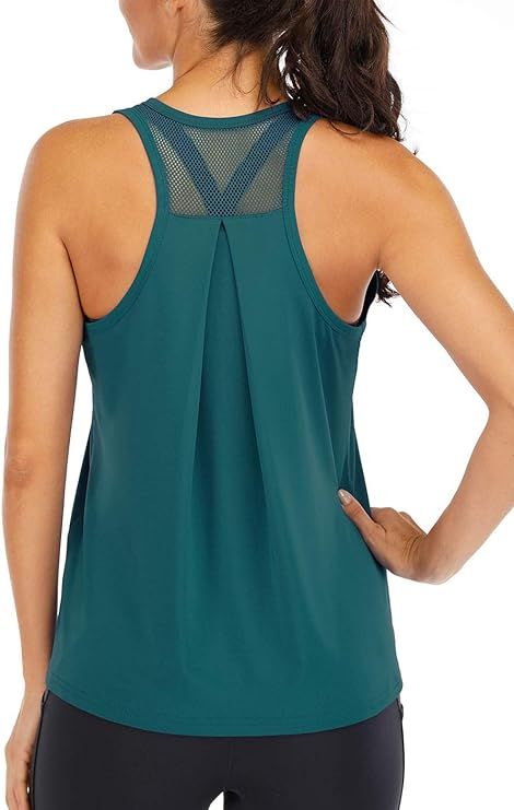 ICTIVE Workout Tops for Women Loose fit Racerback Tank Tops for Women Mesh Backless Muscle Tank R... | Amazon (US)