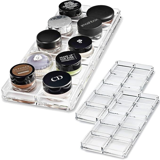 byAlegory (Set of 2) Acrylic Makeup Organizer Drawer Vanity Tray Fits Eyeshadows Paint Pots Cream... | Amazon (US)