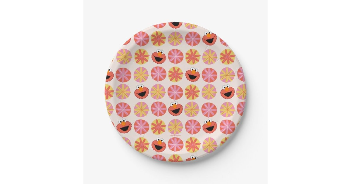 Elmo Pom-Pom Pattern Paper Plates | Zazzle | Zazzle