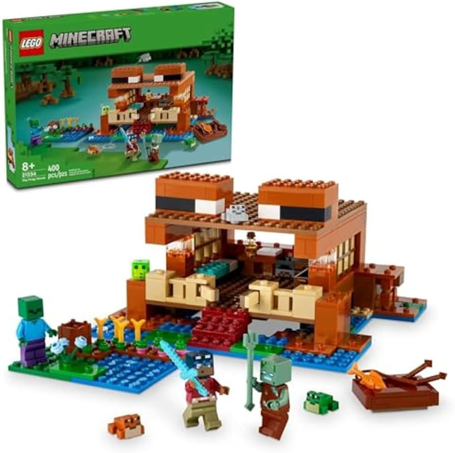LEGO Minecraft The Frog House Building Toy for Kids, Minecraft Toy Featuring Animals, a Toy Boat ... | Amazon (US)