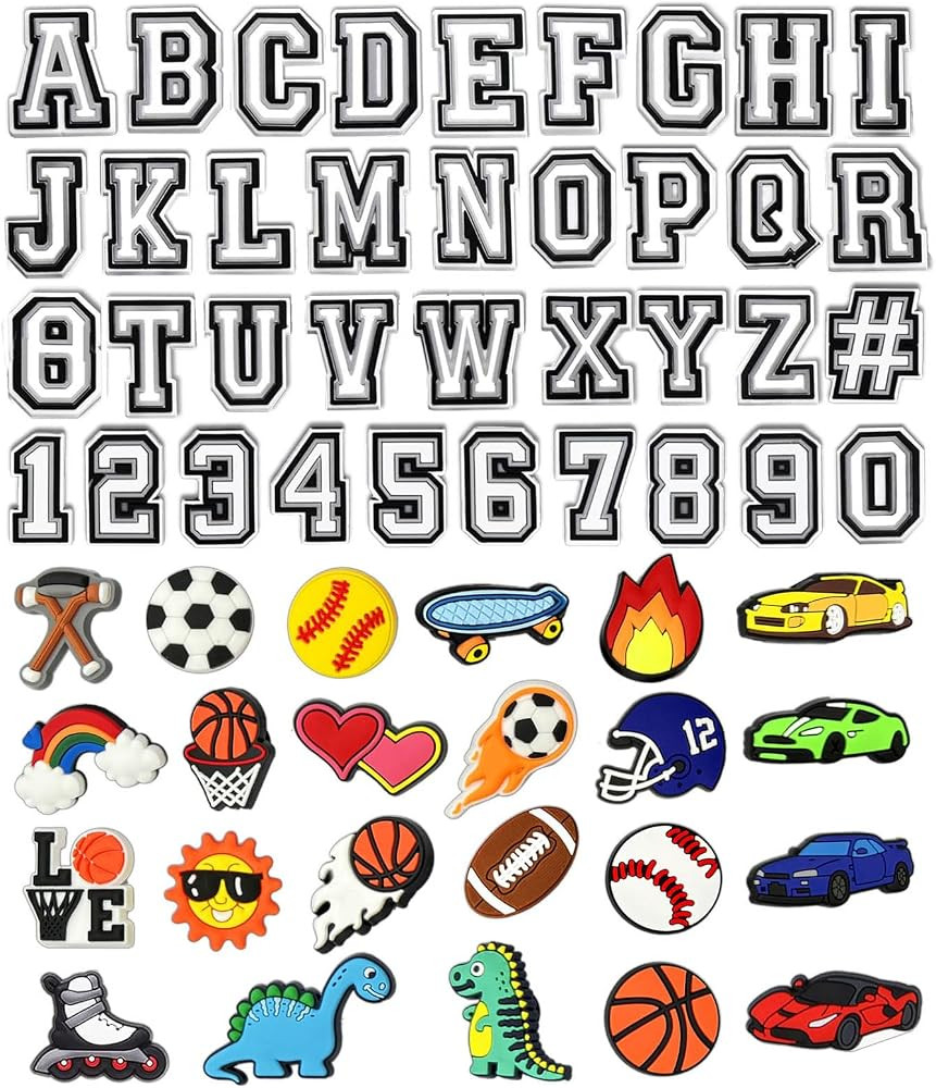Letter and Number Shoe Charms For Crocs, PVC Alphabet For Shoe Charms Sport Gibits for Boys Girls... | Amazon (US)